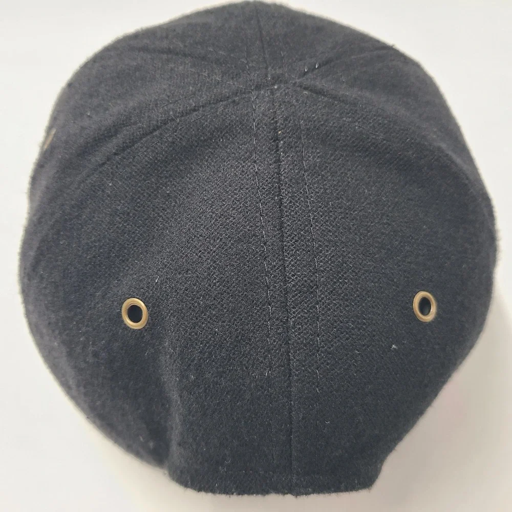 Stetson Hat Strapback Black Wool Blend Metal Logo Plaid Casual Baseball Cap Men - Picture 10 of 13